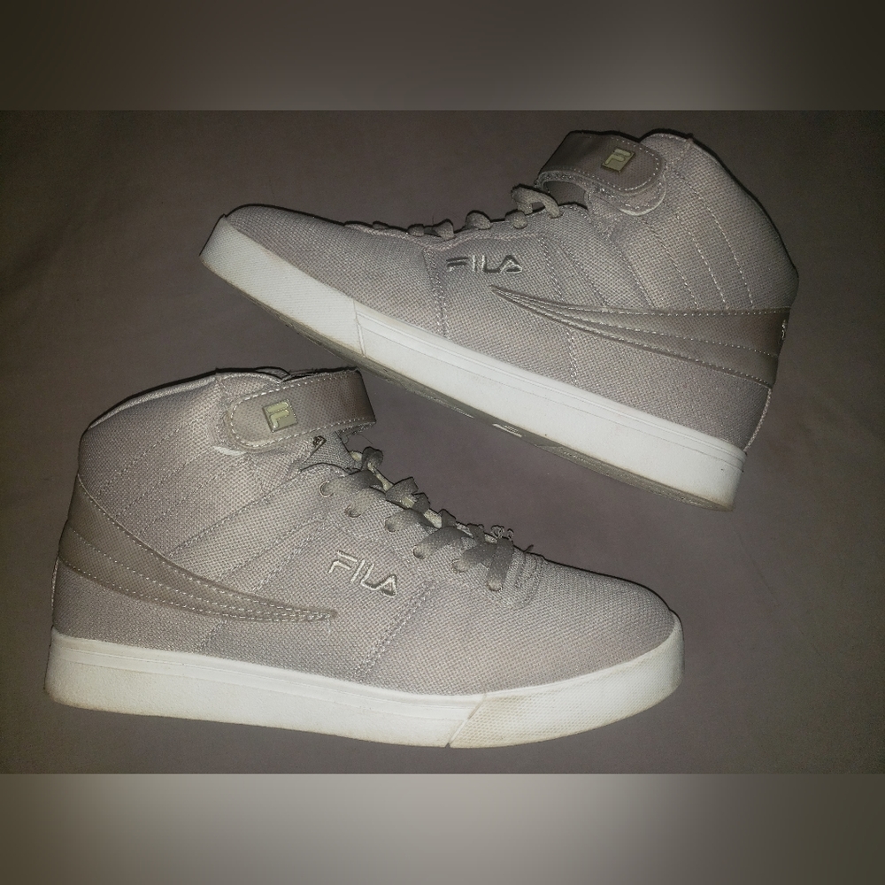 Womens Grey Fila Cloth High Tops